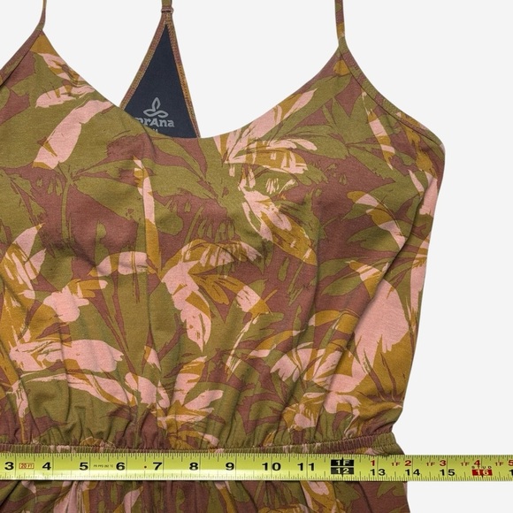 prAna Ayla Printed Midi Dress M Stretch Racerback Built-In Shelf Bra - Picture 12 of 14